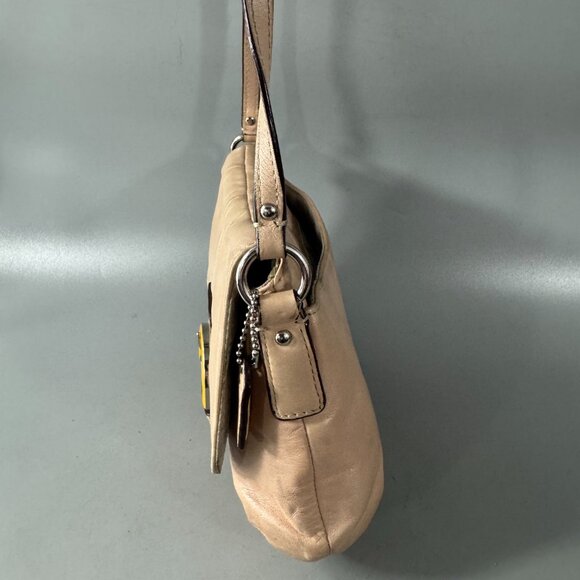 COACH Soho Shell Pearlescent Leather Flap Small Crossbody Purse Bag - Picture 5 of 16